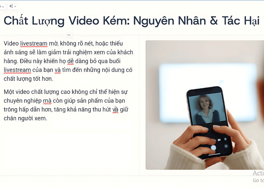 Chất lượng hình ảnh thấp